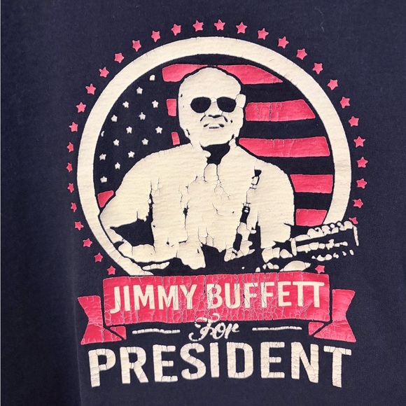 Jimmy Buffett for President Graphic Tshirt Black 100% Cotton Oversized Unisex 3X - Picture 2 of 5